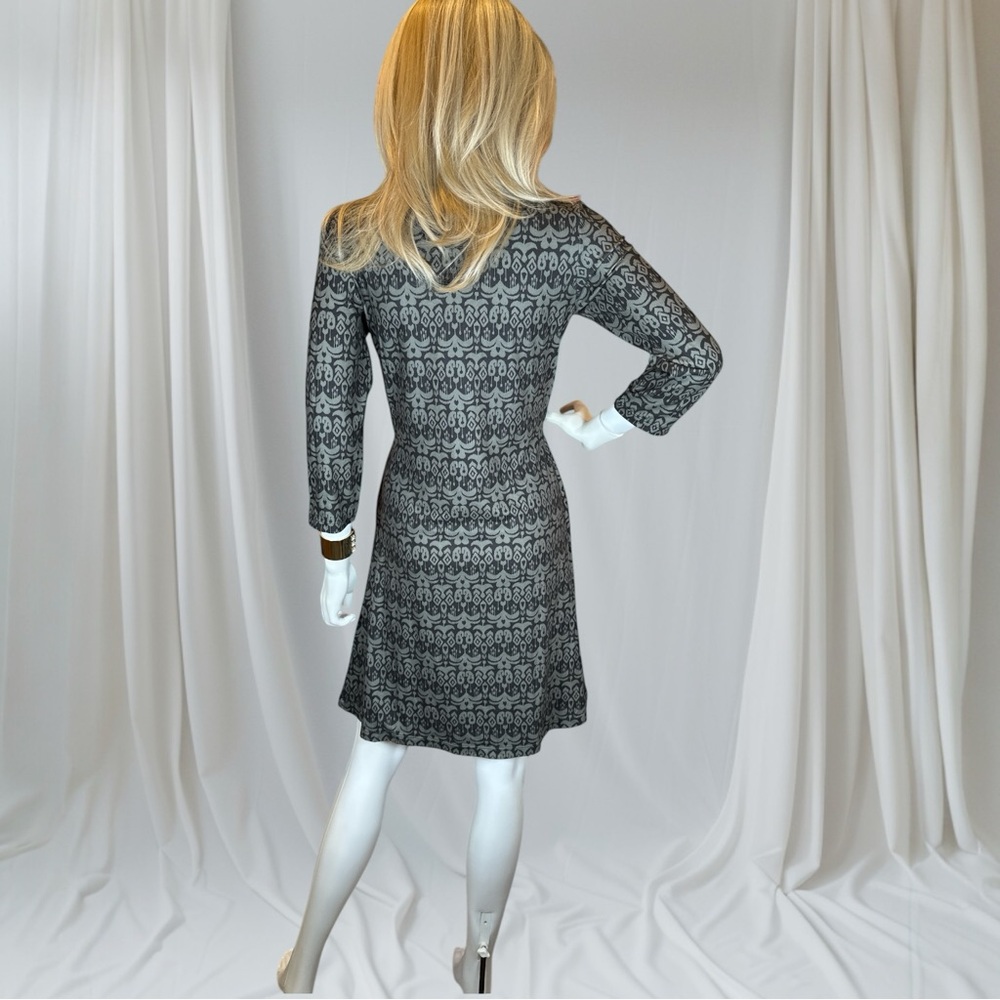 Prana Black Sheath Dress V-Neck 3/4 Sleeve - Picture 5 of 10